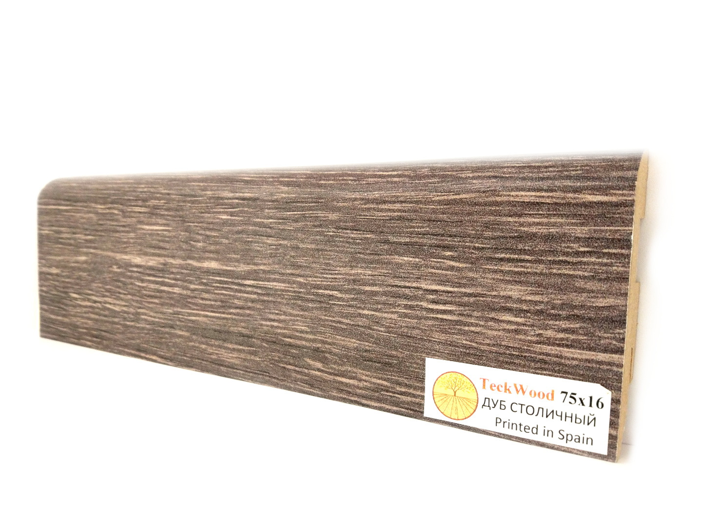 Плинтус МДФ ламинированный TeckWood Дуб Столичный 2150×75×16
